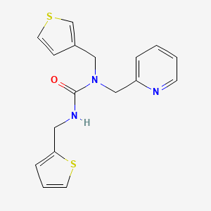 molecular formula C17H17N3OS2 B2619534 1-(Pyridin-2-ylmethyl)-3-(thiophen-2-ylmethyl)-1-(thiophen-3-ylmethyl)urea CAS No. 1235119-31-9