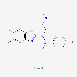 N-(2-(dimethylamino)ethyl)-N-(5,6-dimethylbenzo[d]thiazol-2-yl)-4-fluorobenzamide hydrochloride