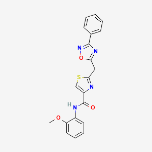 N-(2-methoxyphenyl)-2-((3-phenyl-1,2,4-oxadiazol-5-yl)methyl)thiazole-4-carboxamide
