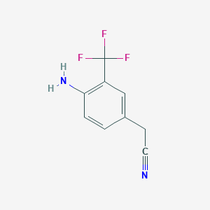 molecular formula C9H7F3N2 B2619543 2-[4-Amino-3-(trifluoromethyl)phenyl]acetonitrile CAS No. 854273-16-8