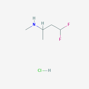 molecular formula C5H12ClF2N B2619544 (4,4-Difluorobutan-2-yl)(methyl)amine hydrochloride CAS No. 2230798-62-4