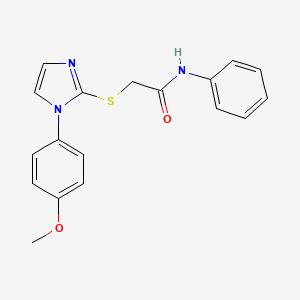 molecular formula C18H17N3O2S B2619546 2-{[1-(4-methoxyphenyl)-1H-imidazol-2-yl]sulfanyl}-N-phenylacetamide CAS No. 688335-83-3