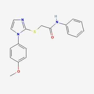 molecular formula C18H17N3O2S B2619546 2-{[1-(4-methoxyphenyl)-1H-imidazol-2-yl]thio}-N-phenylacetamide CAS No. 688335-83-3