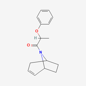 molecular formula C16H19NO2 B2619553 1-{8-azabicyclo[3.2.1]oct-2-en-8-yl}-2-phenoxypropan-1-one CAS No. 1796947-55-1