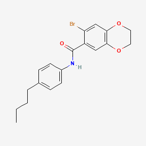 B2619557 7-bromo-N-(4-butylphenyl)-2,3-dihydro-1,4-benzodioxine-6-carboxamide CAS No. 892711-03-4