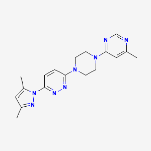 molecular formula C18H22N8 B2619563 3-(3,5-dimethyl-1H-pyrazol-1-yl)-6-[4-(6-methylpyrimidin-4-yl)piperazin-1-yl]pyridazine CAS No. 2415628-43-0