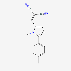 molecular formula C16H13N3 B2619564 2-((1-methyl-5-(p-tolyl)-1H-pyrrol-2-yl)methylene)malononitrile CAS No. 847337-59-1