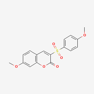 molecular formula C17H14O6S B2619565 7-methoxy-3-(4-methoxybenzenesulfonyl)-2H-chromen-2-one CAS No. 904438-82-0