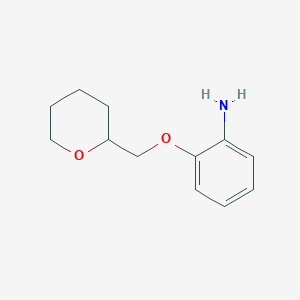 molecular formula C12H17NO2 B2619601 2-(Tetrahydro-pyran-2-ylmethoxy)-phenylamine CAS No. 889940-08-3