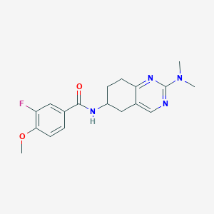 molecular formula C18H21FN4O2 B2619727 N-[2-(dimethylamino)-5,6,7,8-tetrahydroquinazolin-6-yl]-3-fluoro-4-methoxybenzamide CAS No. 2097913-39-6