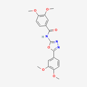 molecular formula C19H19N3O6 B2619748 N-[5-(3,4-dimethoxyphenyl)-1,3,4-oxadiazol-2-yl]-3,4-dimethoxybenzamide CAS No. 941959-66-6