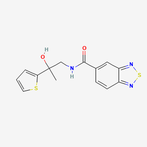 molecular formula C14H13N3O2S2 B2619768 N-[2-hydroxy-2-(thiophen-2-yl)propyl]-2,1,3-benzothiadiazole-5-carboxamide CAS No. 1351598-42-9