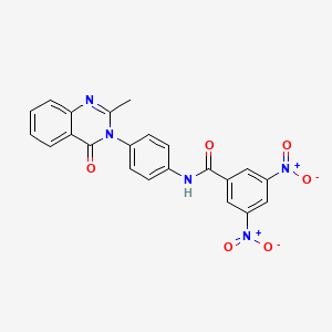 molecular formula C22H15N5O6 B2619775 N-(4-(2-methyl-4-oxoquinazolin-3(4H)-yl)phenyl)-3,5-dinitrobenzamide CAS No. 898428-73-4