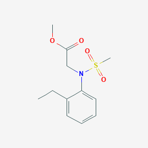 molecular formula C12H17NO4S B2619785 methyl N-(2-ethylphenyl)-N-(methylsulfonyl)glycinate CAS No. 425624-85-7