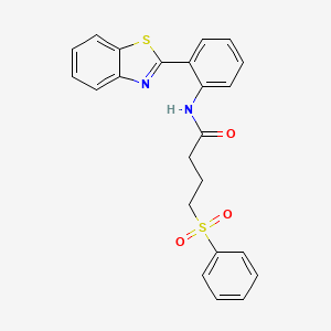 molecular formula C23H20N2O3S2 B2619787 4-(benzenesulfonyl)-N-[2-(1,3-benzothiazol-2-yl)phenyl]butanamide CAS No. 941925-32-2