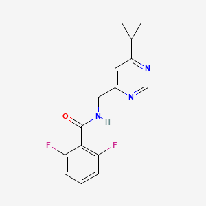 molecular formula C15H13F2N3O B2619824 N-[(6-cyclopropylpyrimidin-4-yl)methyl]-2,6-difluorobenzamide CAS No. 2195878-33-0
