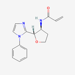 molecular formula C16H17N3O2 B2619826 n-[(2s,3s)-2-(1-Phenyl-1h-imidazol-2-yl)oxolan-3-yl]prop-2-enamide CAS No. 2128674-39-3