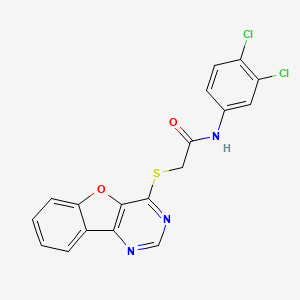 molecular formula C18H11Cl2N3O2S B2619845 2-([1]benzofuro[3,2-d]pyrimidin-4-ylsulfanyl)-N-(3,4-dichlorophenyl)acetamide CAS No. 843637-25-2
