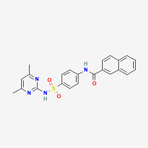 molecular formula C23H20N4O3S B2619862 N-{4-[(4,6-dimethylpyrimidin-2-yl)sulfamoyl]phenyl}naphthalene-2-carboxamide CAS No. 303035-48-5