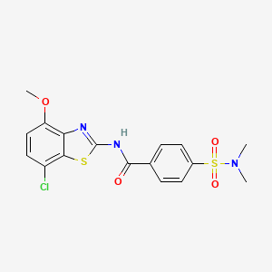 molecular formula C17H16ClN3O4S2 B2619892 N-(7-chloro-4-methoxybenzo[d]thiazol-2-yl)-4-(N,N-dimethylsulfamoyl)benzamide CAS No. 886947-38-2