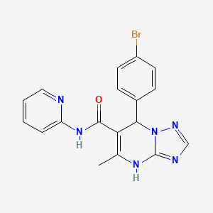 molecular formula C18H15BrN6O B2619918 7-(4-BROMOPHENYL)-5-METHYL-N-(PYRIDIN-2-YL)-4H,7H-[1,2,4]TRIAZOLO[1,5-A]PYRIMIDINE-6-CARBOXAMIDE 