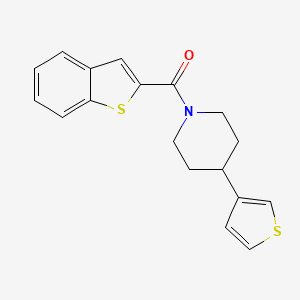 molecular formula C18H17NOS2 B2619923 Benzo[b]thiophen-2-yl(4-(thiophen-3-yl)piperidin-1-yl)methanone CAS No. 2034409-85-1