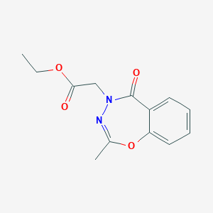 molecular formula C13H14N2O4 B2619957 ethyl 2-[2-methyl-5-oxo-1,3,4-benzoxadiazepin-4(5H)-yl]acetate CAS No. 861210-69-7