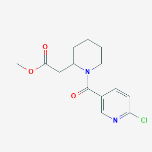 molecular formula C14H17ClN2O3 B2619997 Methyl 2-[1-(6-chloropyridine-3-carbonyl)piperidin-2-yl]acetate CAS No. 1178334-89-8