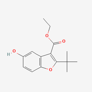 molecular formula C15H18O4 B2620020 Ethyl 2-(tert-butyl)-5-hydroxybenzofuran-3-carboxylate CAS No. 384359-45-9