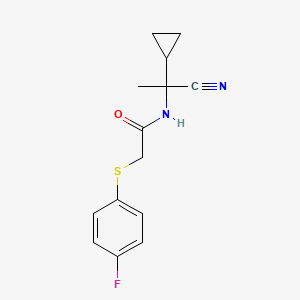 N-(1-cyano-1-cyclopropylethyl)-2-[(4-fluorophenyl)sulfanyl]acetamide
