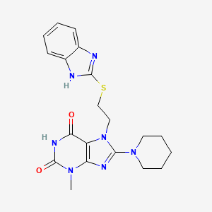 7-(2-((1H-benzo[d]imidazol-2-yl)thio)ethyl)-3-methyl-8-(piperidin-1-yl)-1H-purine-2,6(3H,7H)-dione