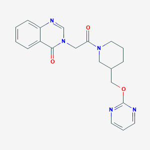 3-[2-Oxo-2-[3-(pyrimidin-2-yloxymethyl)piperidin-1-yl]ethyl]quinazolin-4-one