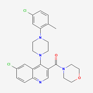 {6-Chloro-4-[4-(5-chloro-2-methylphenyl)piperazin-1-yl]quinolin-3-yl}(morpholin-4-yl)methanone