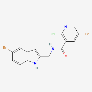 5-bromo-N-[(5-bromo-1H-indol-2-yl)methyl]-2-chloropyridine-3-carboxamide