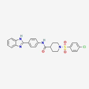 N-(4-(1H-benzo[d]imidazol-2-yl)phenyl)-1-((4-chlorophenyl)sulfonyl)piperidine-4-carboxamide