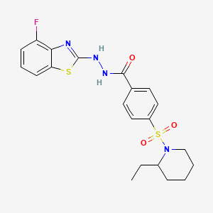 4-((2-ethylpiperidin-1-yl)sulfonyl)-N'-(4-fluorobenzo[d]thiazol-2-yl)benzohydrazide