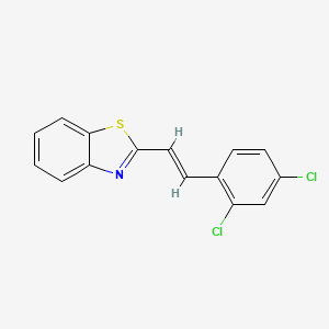 molecular formula C15H9Cl2NS B2620069 2-[(E)-2-(2,4-dichlorophenyl)ethenyl]-1,3-benzothiazole CAS No. 338417-04-2
