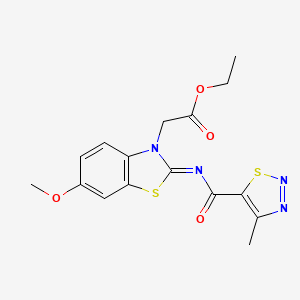(Z)-ethyl 2-(6-methoxy-2-((4-methyl-1,2,3-thiadiazole-5-carbonyl)imino)benzo[d]thiazol-3(2H)-yl)acetate
