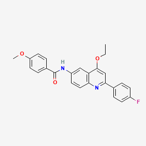 N-[4-Ethoxy-2-(4-fluorophenyl)quinolin-6-YL]-4-methoxybenzamide