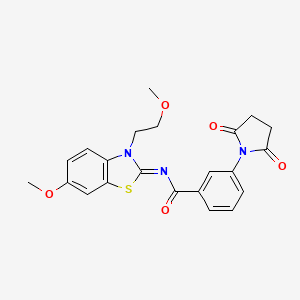 (Z)-3-(2,5-dioxopyrrolidin-1-yl)-N-(6-methoxy-3-(2-methoxyethyl)benzo[d]thiazol-2(3H)-ylidene)benzamide