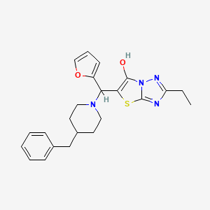 molecular formula C23H26N4O2S B2620127 5-((4-Benzylpiperidin-1-yl)(furan-2-yl)methyl)-2-ethylthiazolo[3,2-b][1,2,4]triazol-6-ol CAS No. 886909-37-1