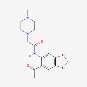 molecular formula C16H21N3O4 B2620202 N-(6-acetyl-2H-1,3-benzodioxol-5-yl)-2-(4-methylpiperazin-1-yl)acetamide CAS No. 491867-79-9