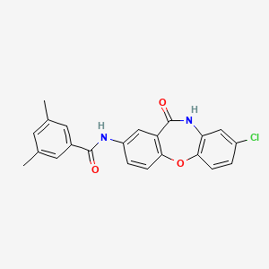 molecular formula C22H17ClN2O3 B2620212 N-(8-chloro-11-oxo-10,11-dihydrodibenzo[b,f][1,4]oxazepin-2-yl)-3,5-dimethylbenzamide CAS No. 922109-93-1