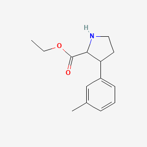 molecular formula C14H19NO2 B2620213 Ethyl 3-(3-methylphenyl)pyrrolidine-2-carboxylate CAS No. 2248257-69-2