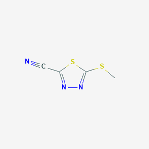 molecular formula C4H3N3S2 B2620222 5-(Methylsulfanyl)-1,3,4-thiadiazole-2-carbonitrile CAS No. 70391-06-9