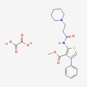 molecular formula C22H26N2O7S B2620226 Methyl 4-phenyl-2-(3-(piperidin-1-yl)propanamido)thiophene-3-carboxylate oxalate CAS No. 381687-87-2