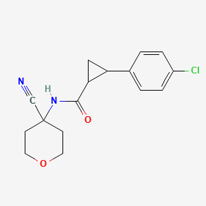 molecular formula C16H17ClN2O2 B2620230 2-(4-chlorophenyl)-N-(4-cyanooxan-4-yl)cyclopropane-1-carboxamide CAS No. 1355799-27-7