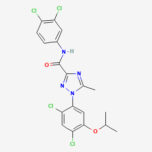 molecular formula C19H16Cl4N4O2 B2620234 1-(2,4-dichloro-5-isopropoxyphenyl)-N-(3,4-dichlorophenyl)-5-methyl-1H-1,2,4-triazole-3-carboxamide CAS No. 400088-28-0