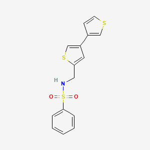 molecular formula C15H13NO2S3 B2620262 N-({[3,3'-bithiophene]-5-yl}methyl)benzenesulfonamide CAS No. 2380069-22-5