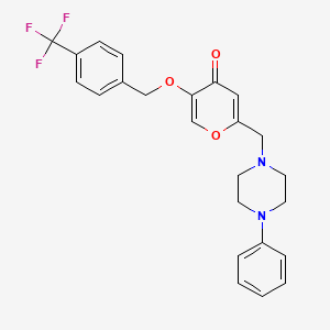 2-((4-phenylpiperazin-1-yl)methyl)-5-((4-(trifluoromethyl)benzyl)oxy)-4H-pyran-4-one